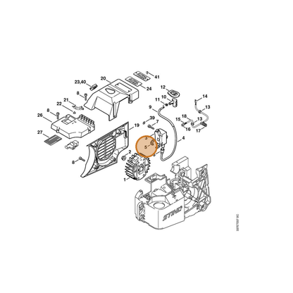 STIHL part 0000-448-1201 — IPL diagram snippet (6x zoom, amber highlight)