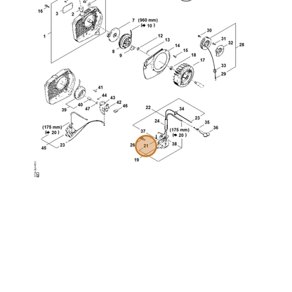 STIHL part 0000-448-1250 — IPL diagram snippet (6x zoom, amber highlight)