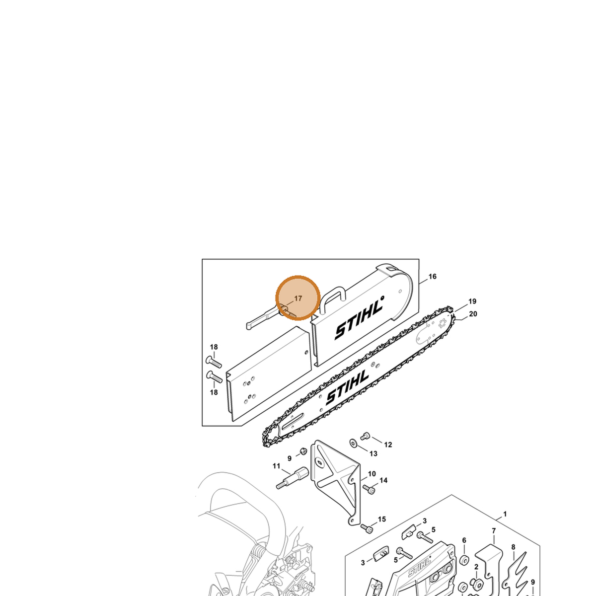 STIHL part 0000-650-6600 — IPL diagram snippet (6x zoom, amber highlight)