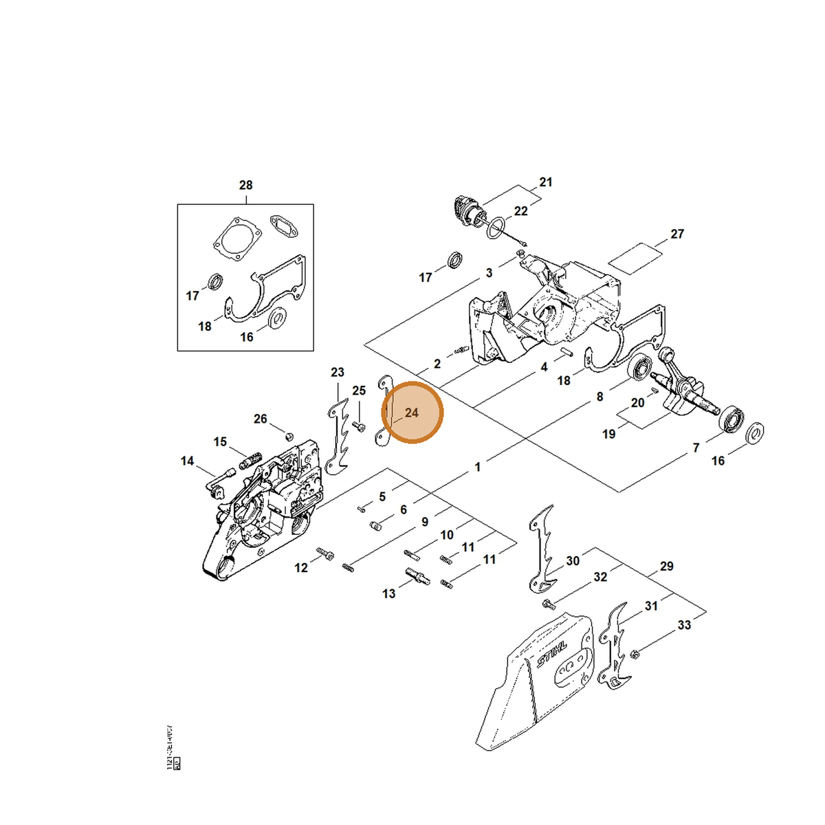 STIHL part 0000-664-0700 — IPL diagram snippet (6x zoom, amber highlight)