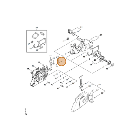 STIHL part 0000-664-0700 — IPL diagram snippet (6x zoom, amber highlight)