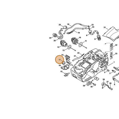 STIHL part 0000-664-4000 — IPL diagram snippet (6x zoom, amber highlight)