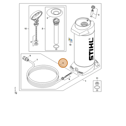 STIHL part 0000-670-0301 — IPL diagram snippet (6x zoom, amber highlight)