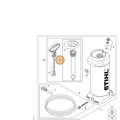 STIHL part 0000-670-6601 — IPL diagram snippet (6x zoom, amber highlight)