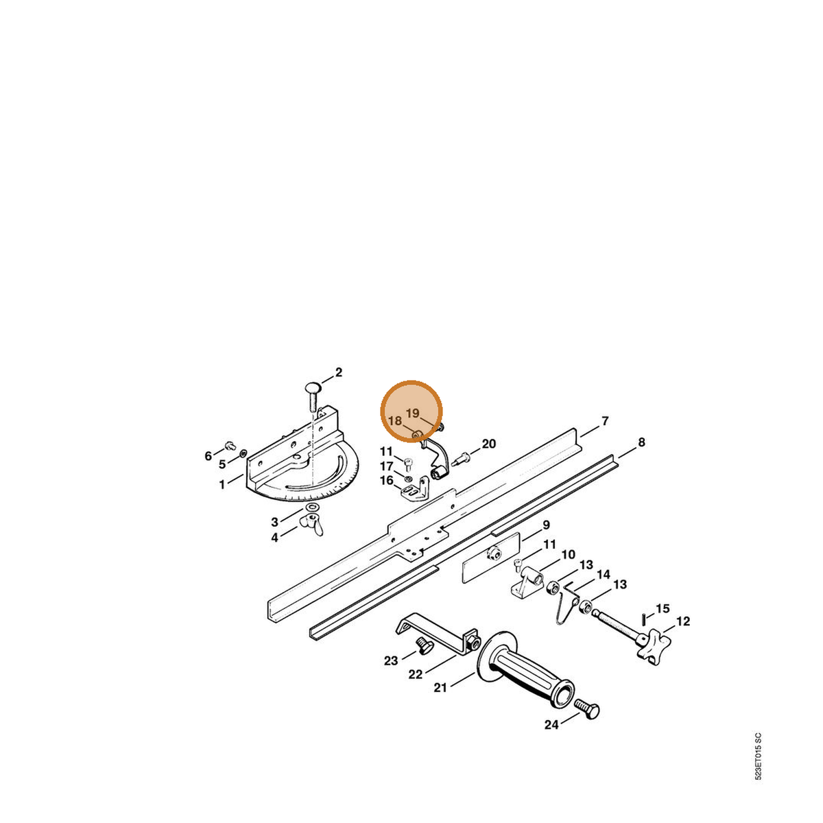 STIHL part 0000-677-9101 — IPL diagram snippet (6x zoom, amber highlight)
