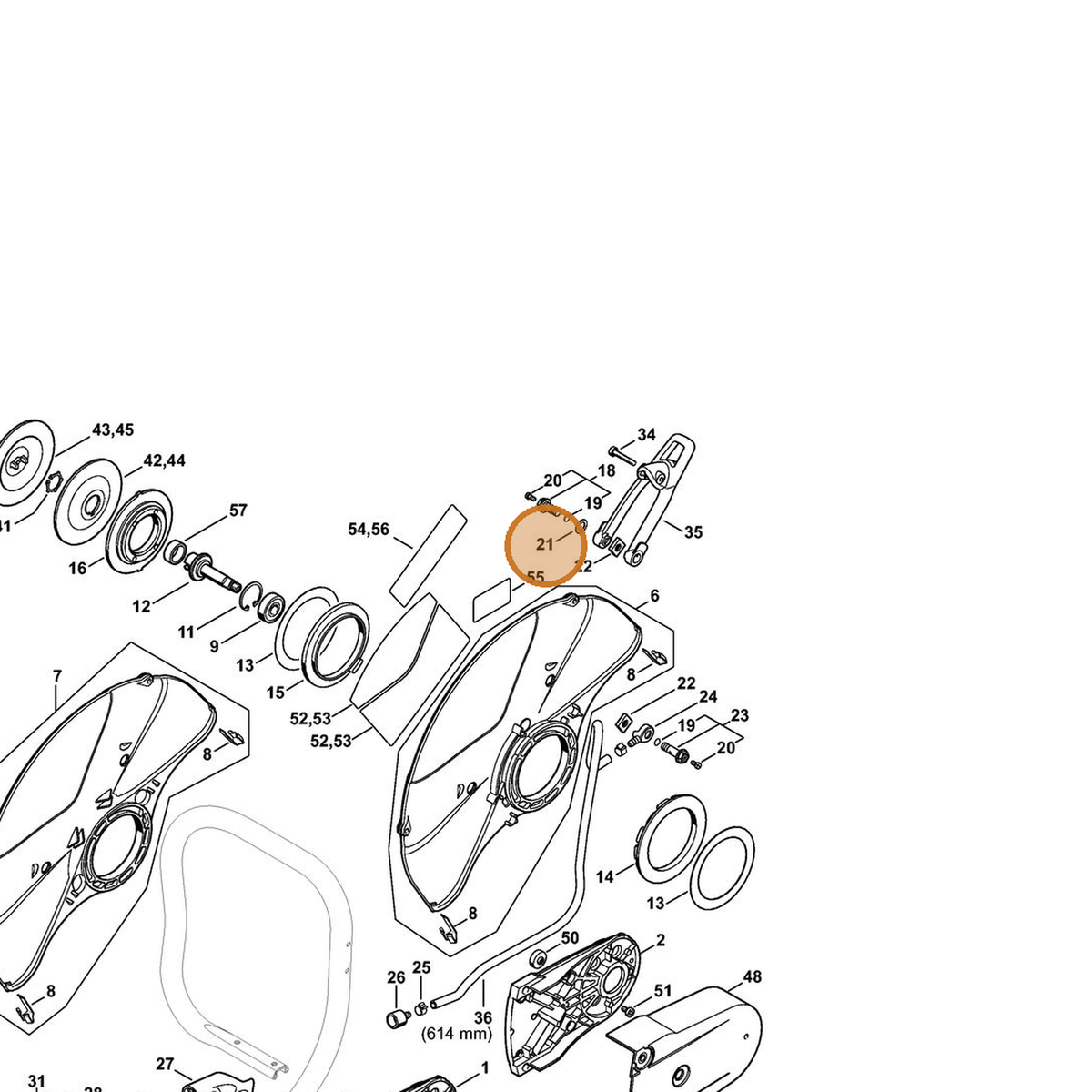 STIHL part 0000-679-2000 — IPL diagram snippet (6x zoom, amber highlight)