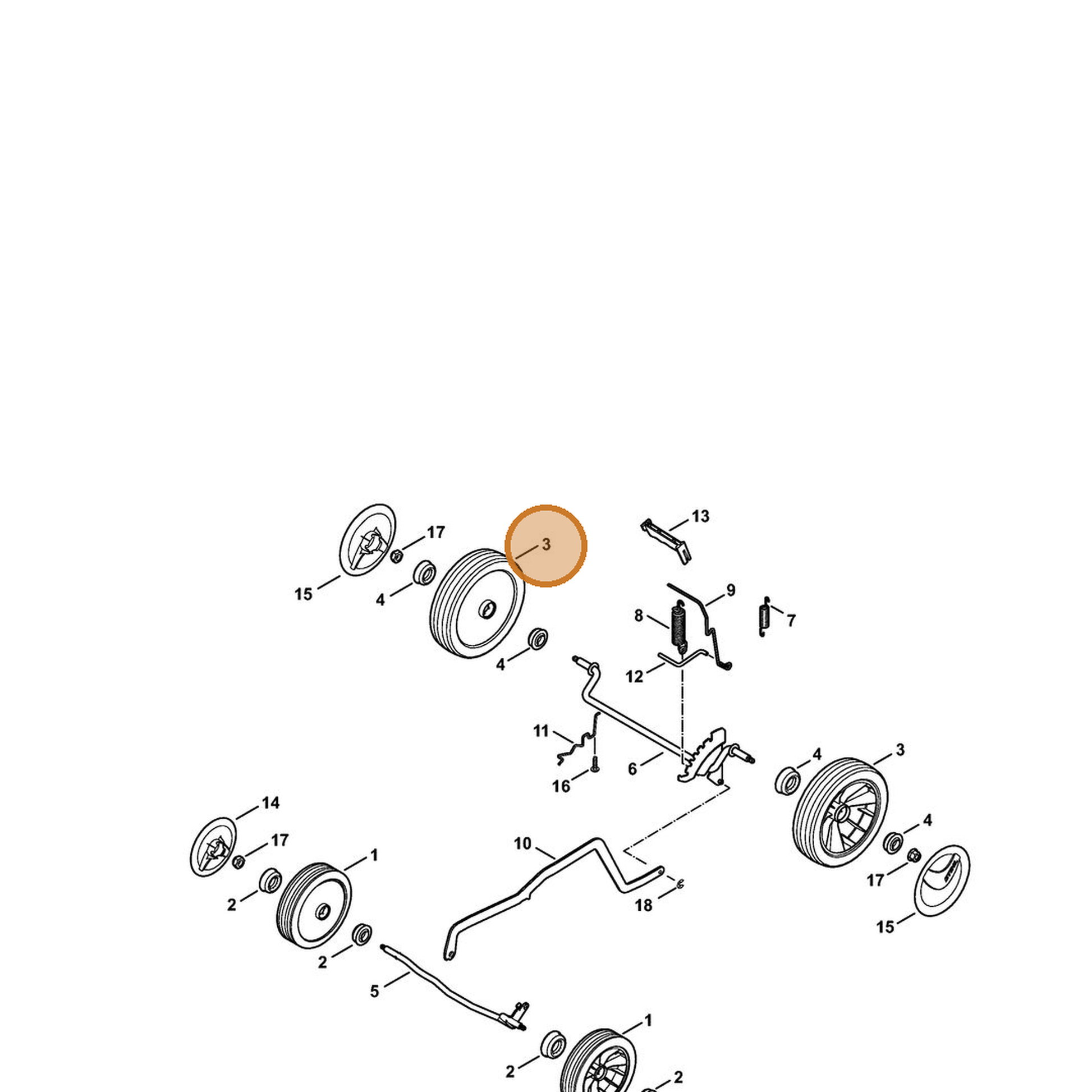 STIHL part 0000-700-0400 — IPL diagram snippet (6x zoom, amber highlight)