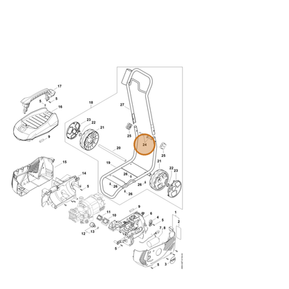 STIHL part 0000-703-3705 — IPL diagram snippet (6x zoom, amber highlight)