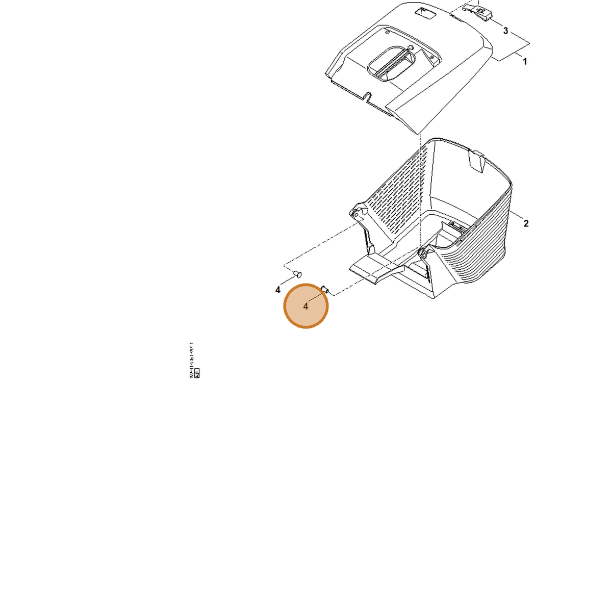 STIHL part 0000-703-9000 — IPL diagram snippet (6x zoom, amber highlight)