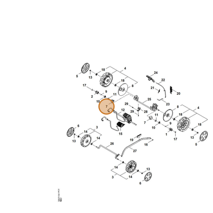 STIHL part 0000-704-3200 — IPL diagram snippet (6x zoom, amber highlight)