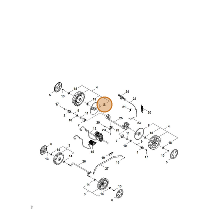 STIHL part 0000-704-3600 — IPL diagram snippet (6x zoom, amber highlight)