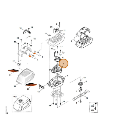STIHL part 0000-704-5400 — IPL diagram snippet (6x zoom, amber highlight)