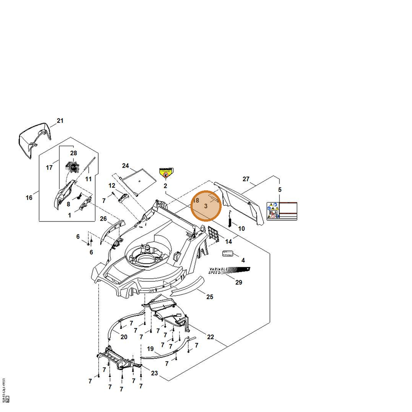 STIHL part 0000-706-5905 — IPL diagram snippet (6x zoom, amber highlight)