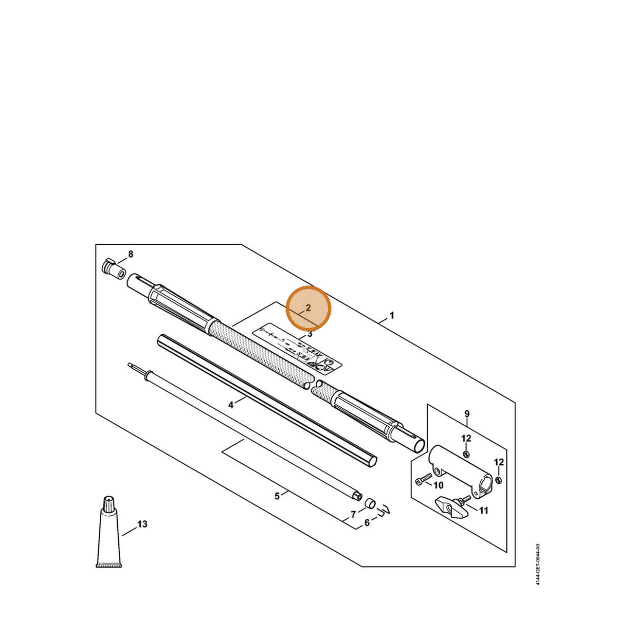STIHL part 0000-710-7103 — IPL diagram snippet (6x zoom, amber highlight)