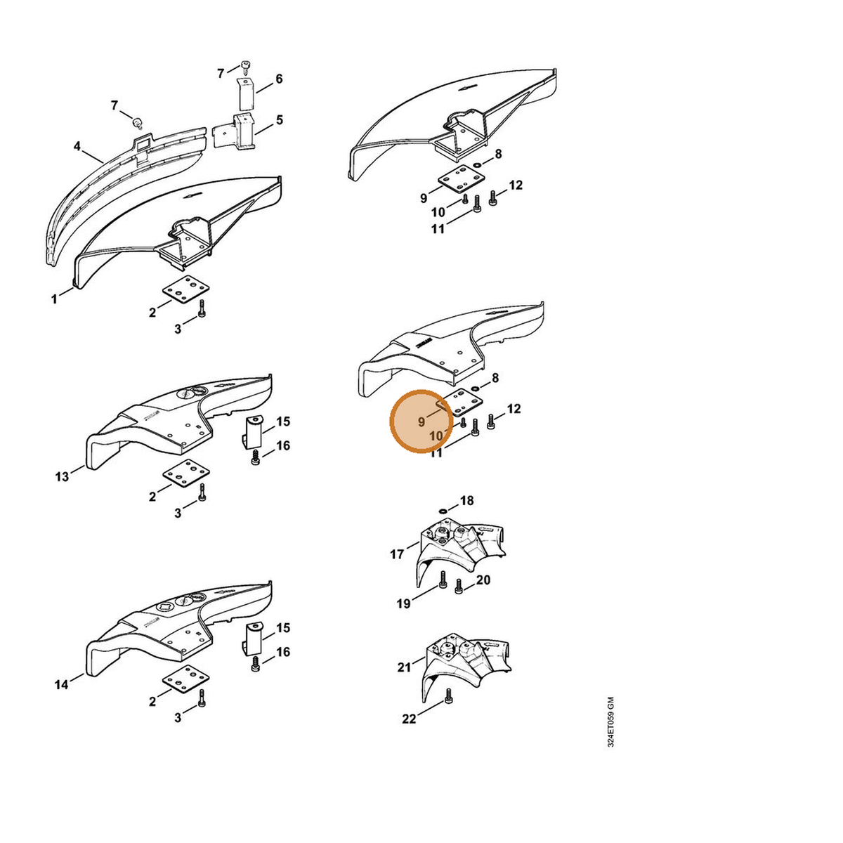 STIHL part 0000-716-3100 — IPL diagram snippet (6x zoom, amber highlight)