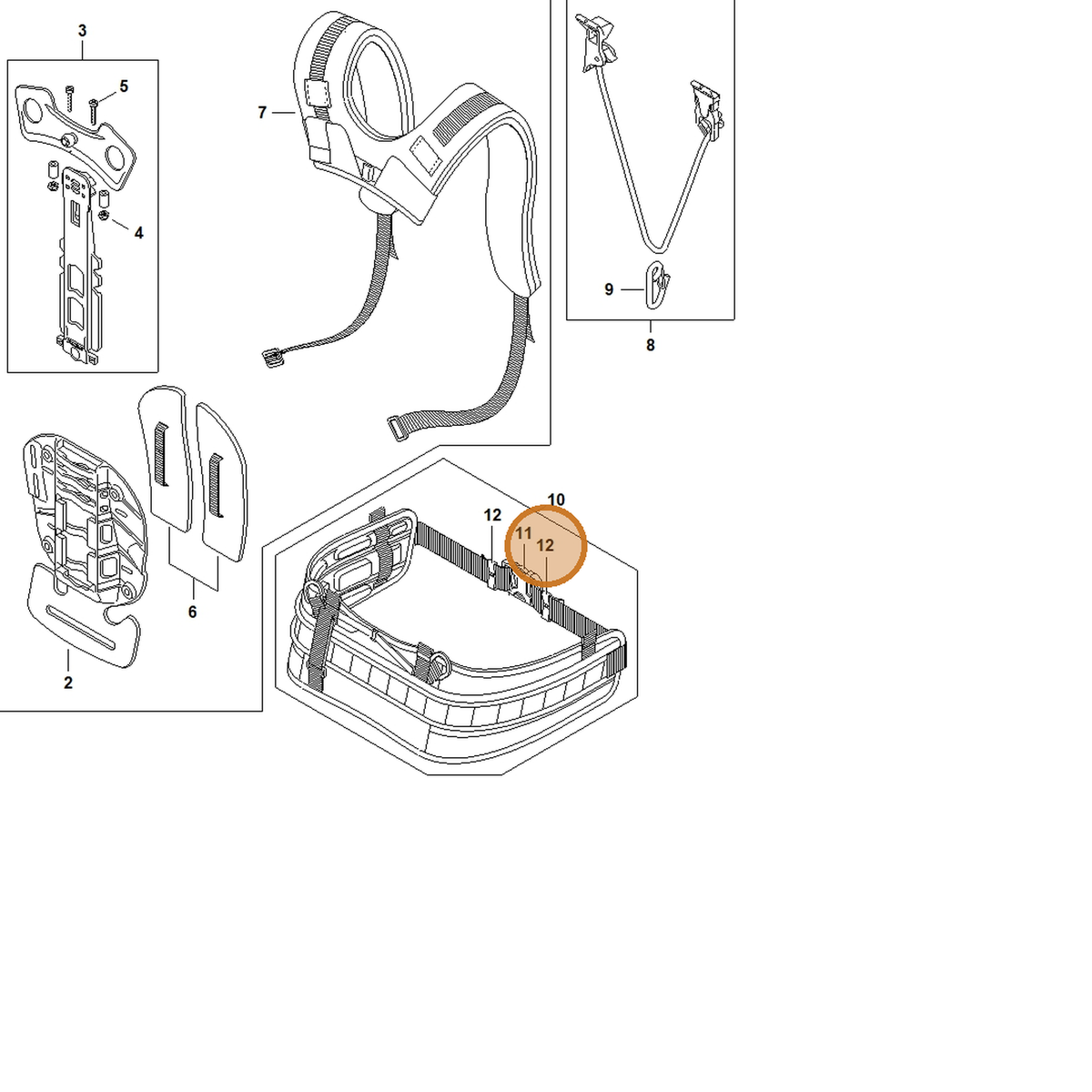 STIHL part 0000-718-6303 — IPL diagram snippet (6x zoom, amber highlight)