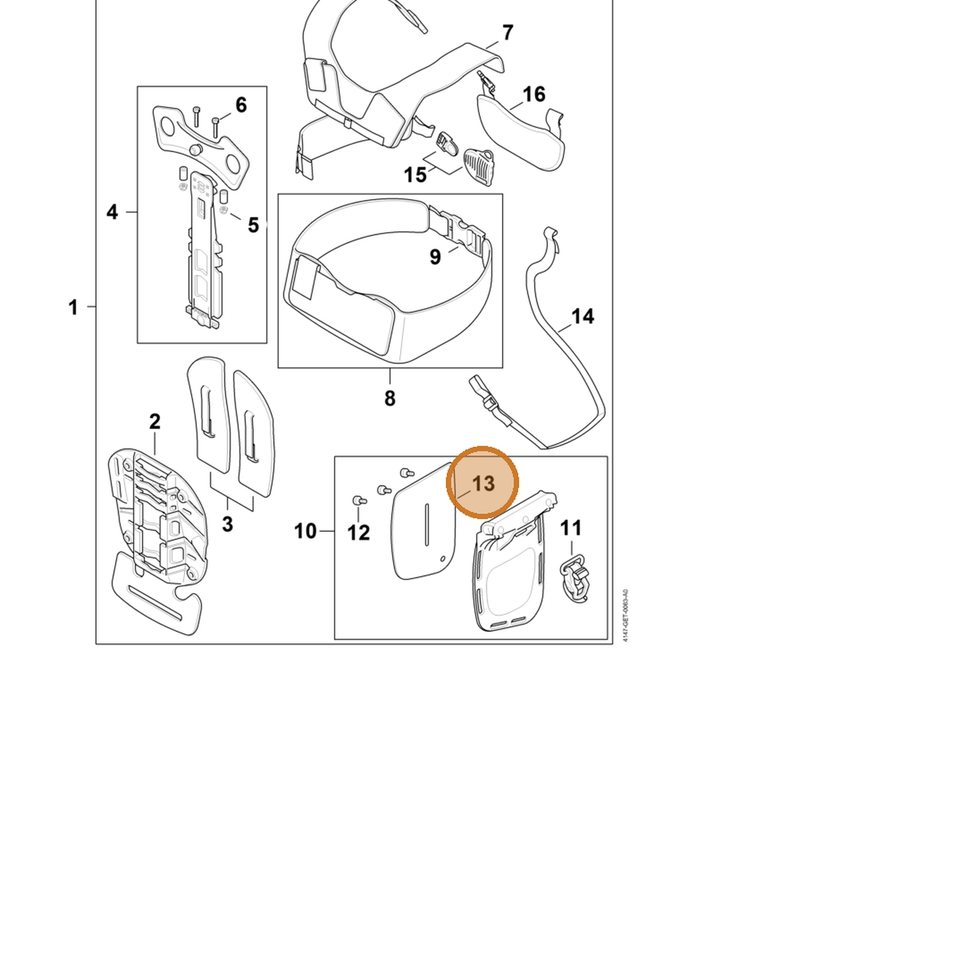 STIHL part 0000-740-2510 — IPL diagram snippet (6x zoom, amber highlight)