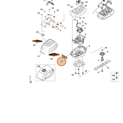 STIHL part 0000-763-4100 — IPL diagram snippet (6x zoom, amber highlight)