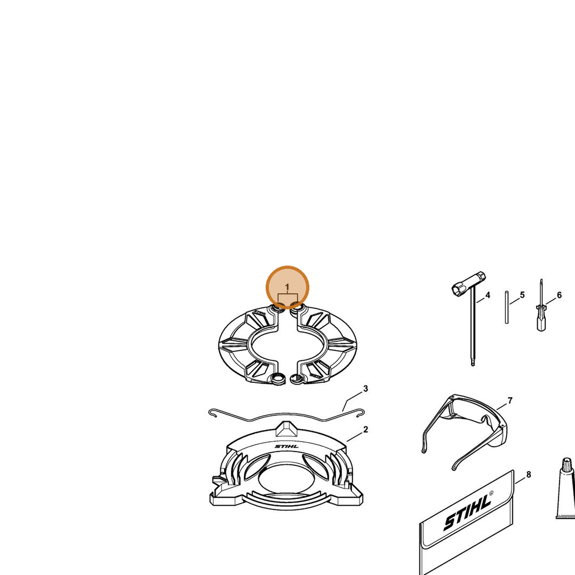 STIHL part 0000-790-3901 — IPL diagram snippet (6x zoom, amber highlight)