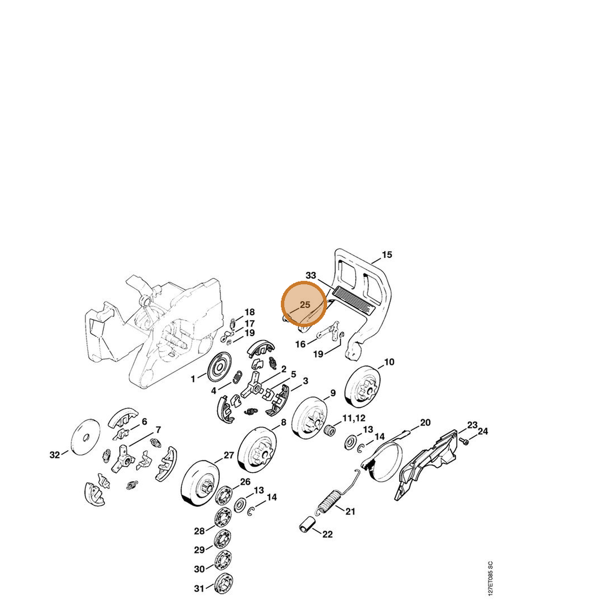 STIHL part 0000-790-6100 — IPL diagram snippet (6x zoom, amber highlight)