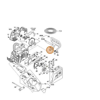 STIHL part 0000-790-6106 — IPL diagram snippet (6x zoom, amber highlight)