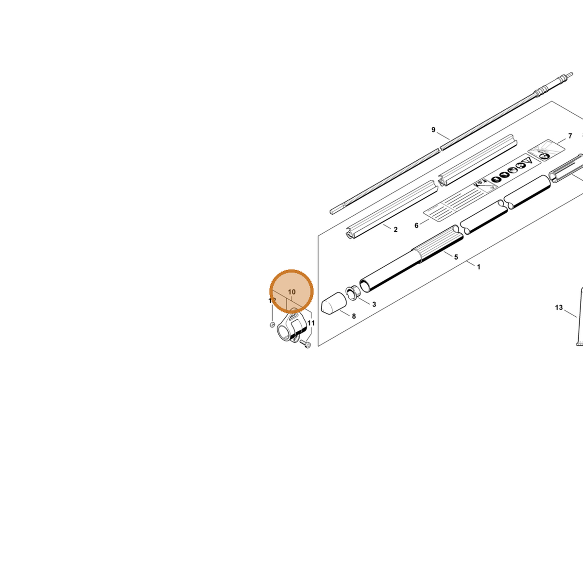 STIHL part 0000-790-8803 — IPL diagram snippet (6x zoom, amber highlight)