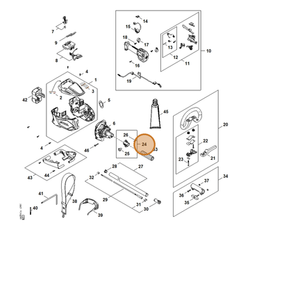 STIHL part 0000-790-8809 — IPL diagram snippet (6x zoom, amber highlight)