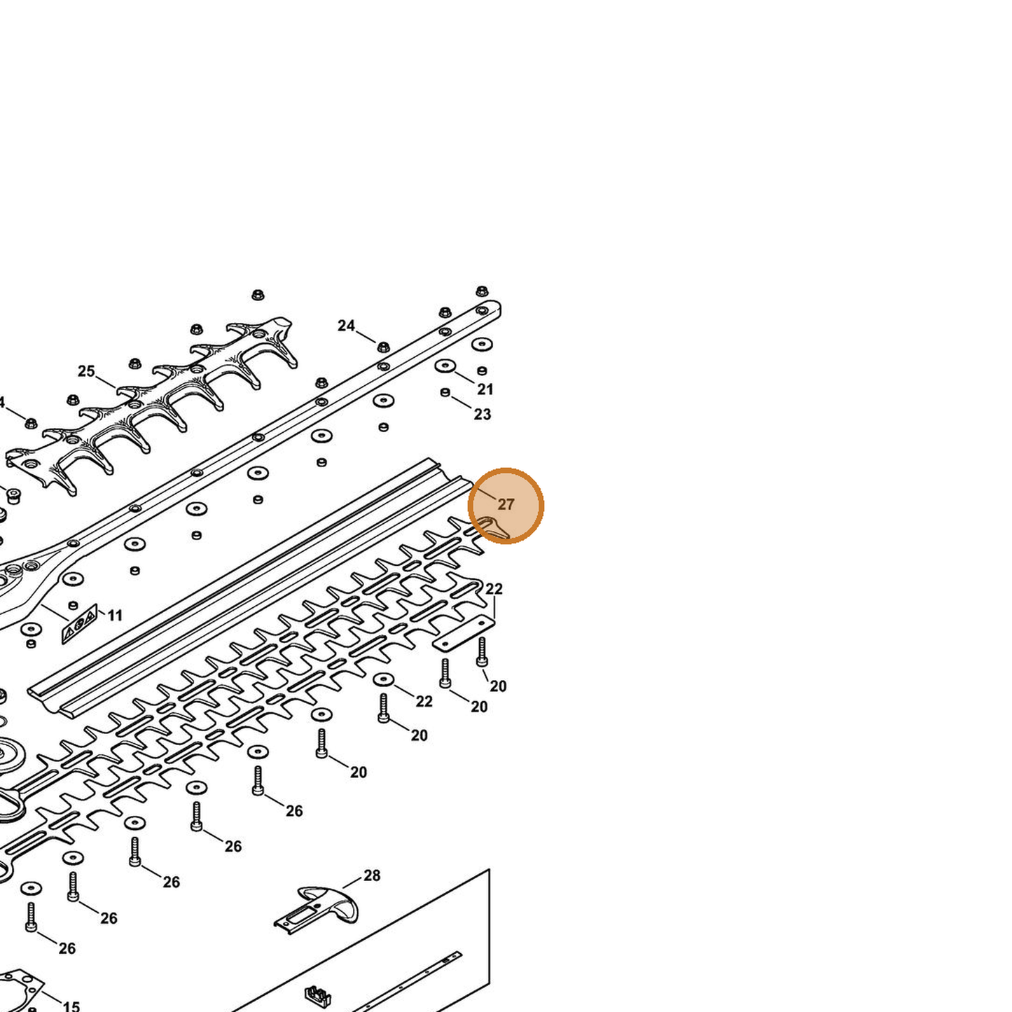 STIHL part 0000-790-9201 — IPL diagram snippet (6x zoom, amber highlight)