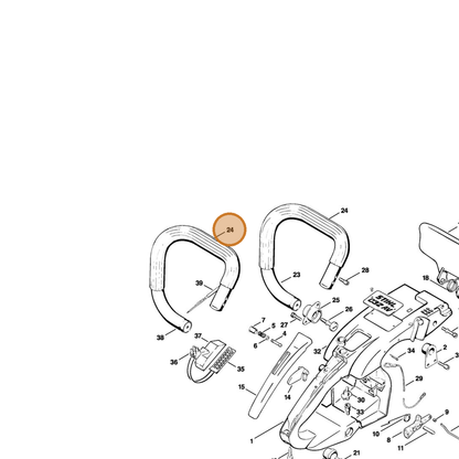 STIHL part 0000-791-2005 — IPL diagram snippet (6x zoom, amber highlight)