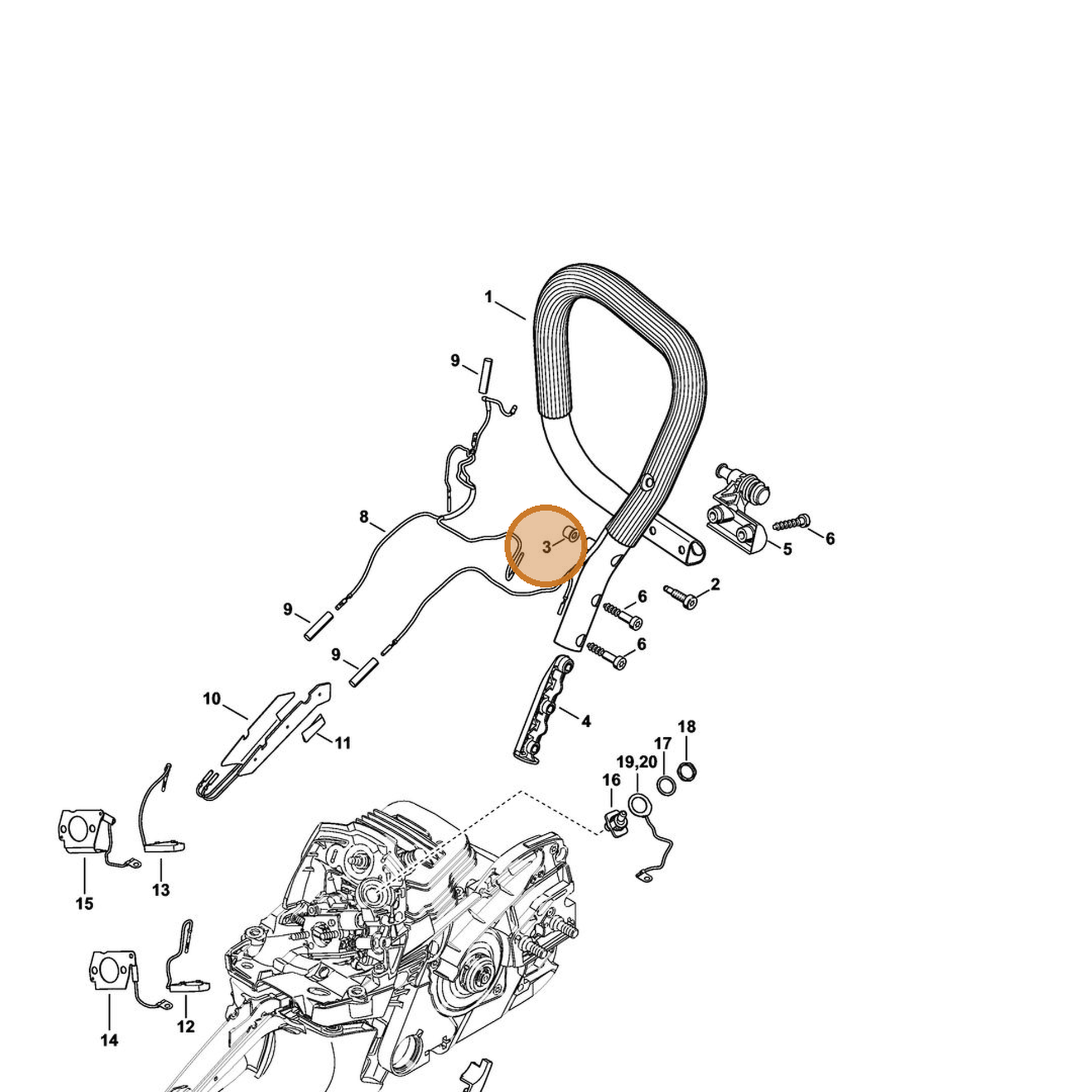 STIHL part 0000-791-7904 — IPL diagram snippet (6x zoom, amber highlight)