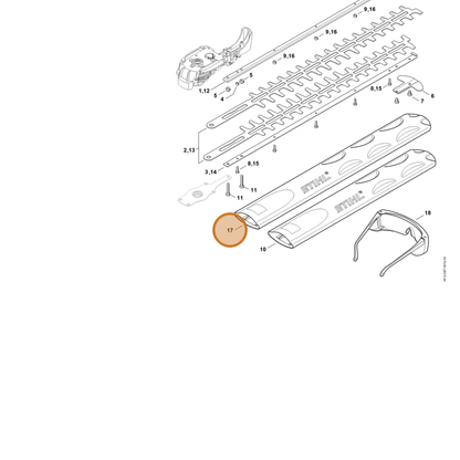STIHL part 0000-792-9601 — IPL diagram snippet (6x zoom, amber highlight)