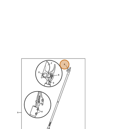 STIHL part 0000-881-3662 — IPL diagram snippet (6x zoom, amber highlight)