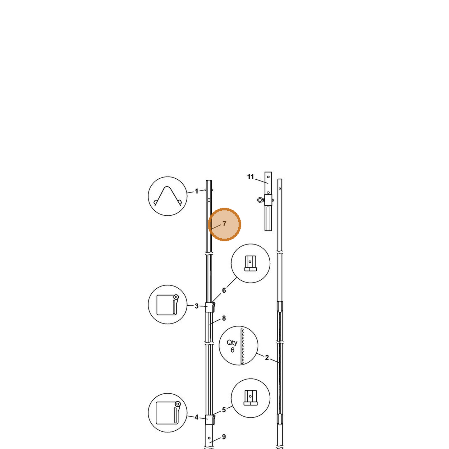 STIHL part 0000-881-4137 — IPL diagram snippet (6x zoom, amber highlight)