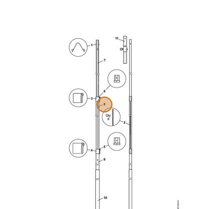 STIHL part 0000-881-4138 — IPL diagram snippet (6x zoom, amber highlight)