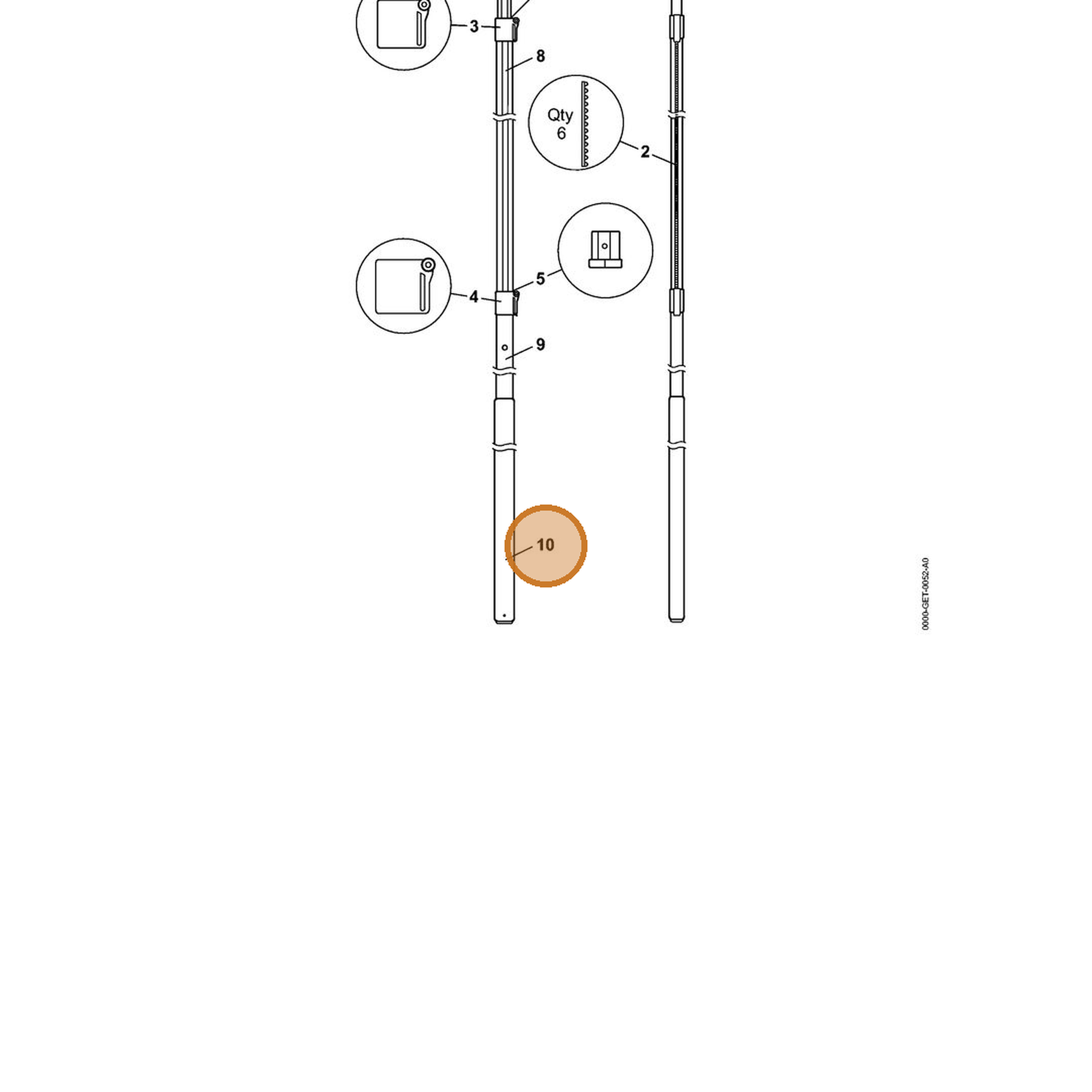 STIHL part 0000-881-4140 — IPL diagram snippet (6x zoom, amber highlight)