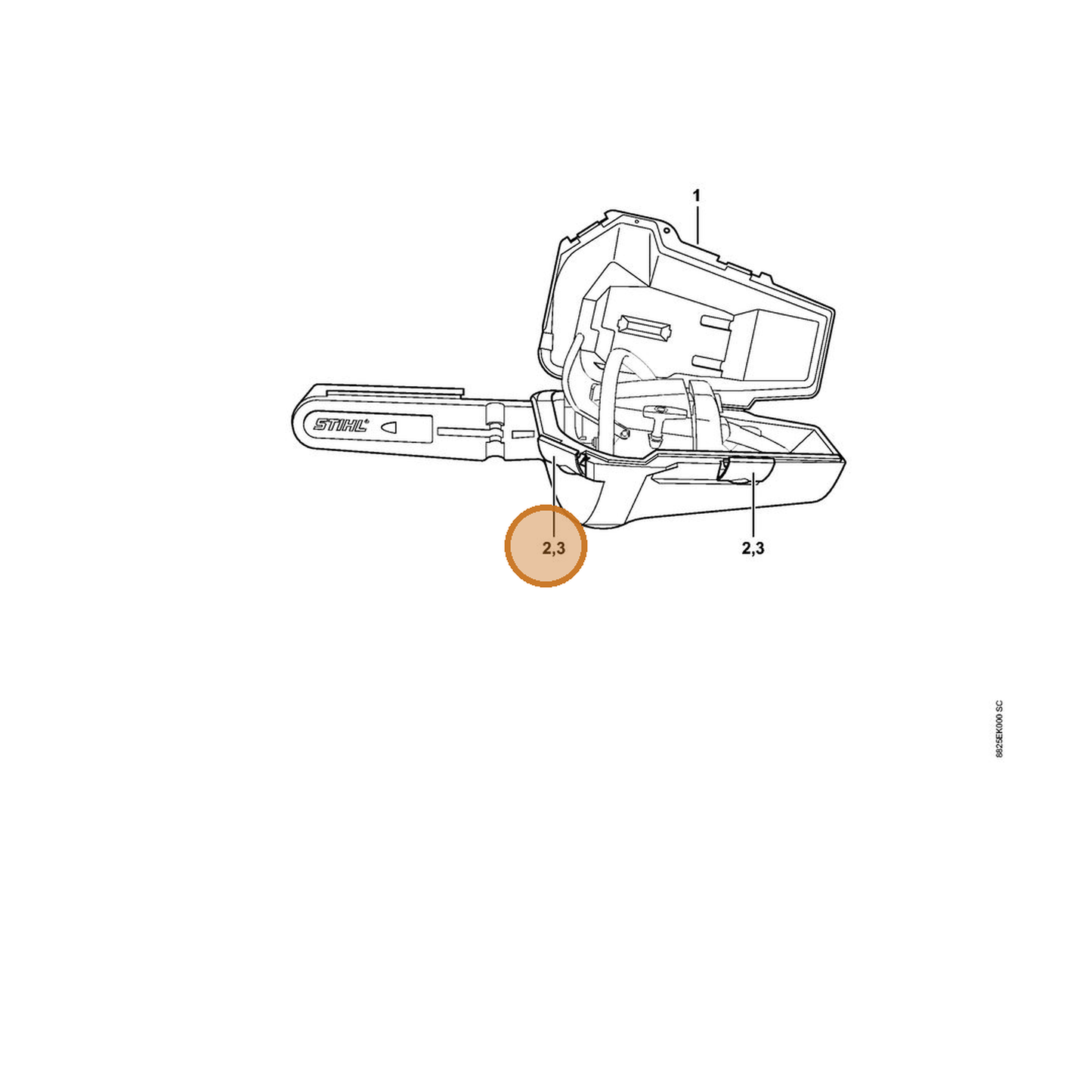 STIHL part 0000-881-5602 — IPL diagram snippet (6x zoom, amber highlight)