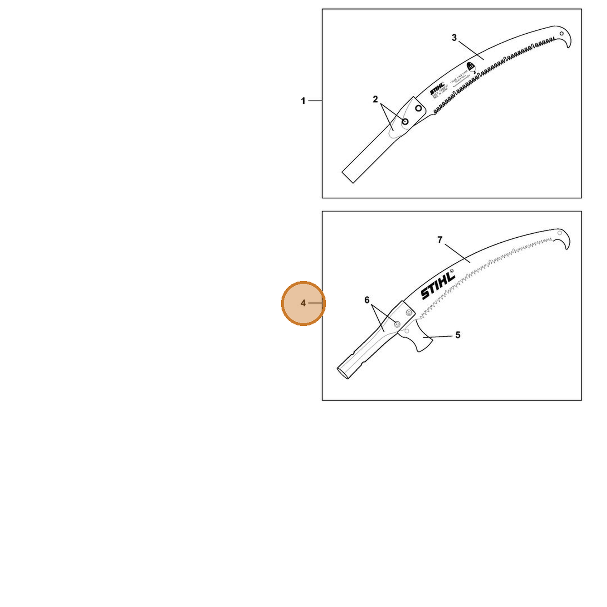 STIHL part 0000-882-0906 — IPL diagram snippet (6x zoom, amber highlight)