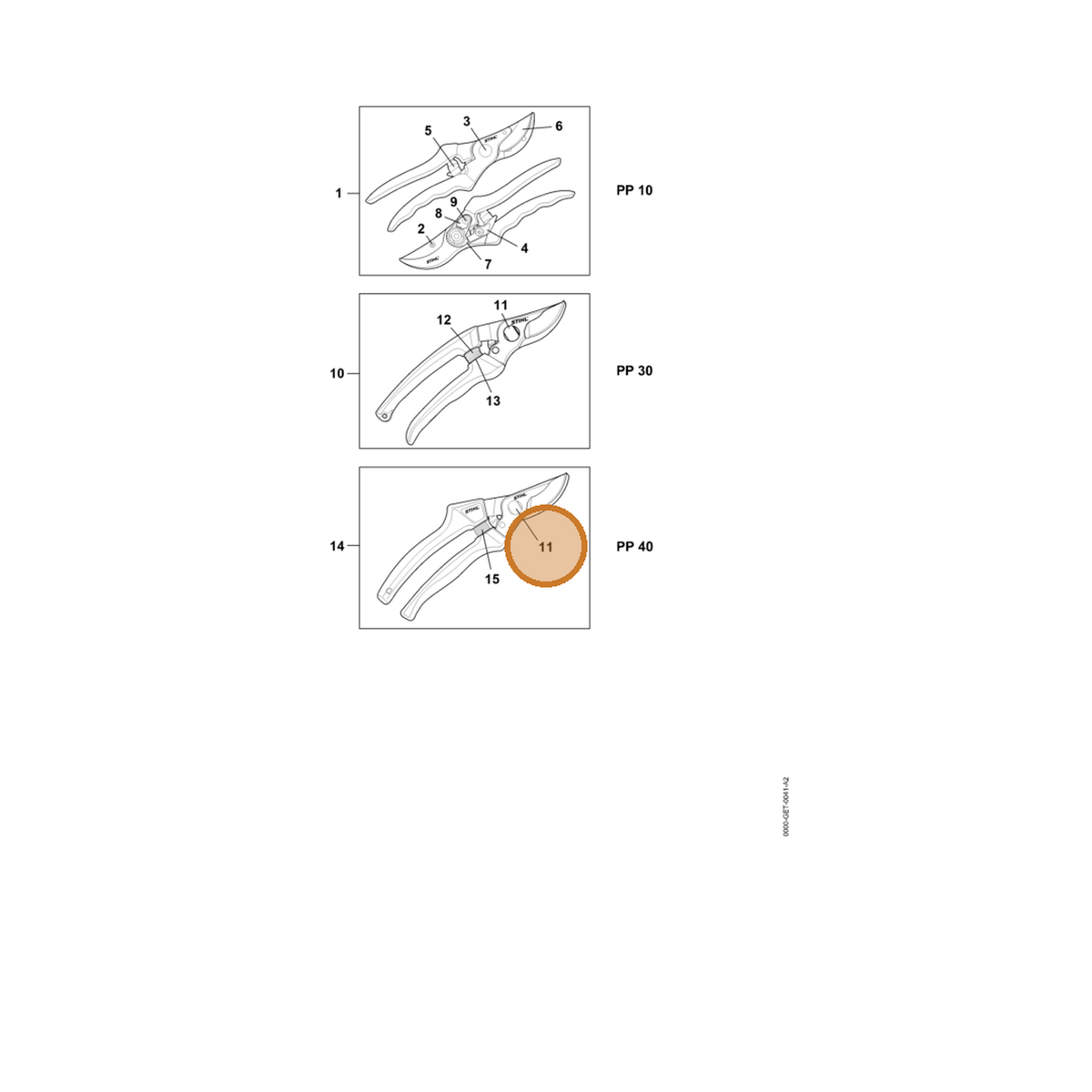 STIHL part 0000-882-1603 — IPL diagram snippet (6x zoom, amber highlight)