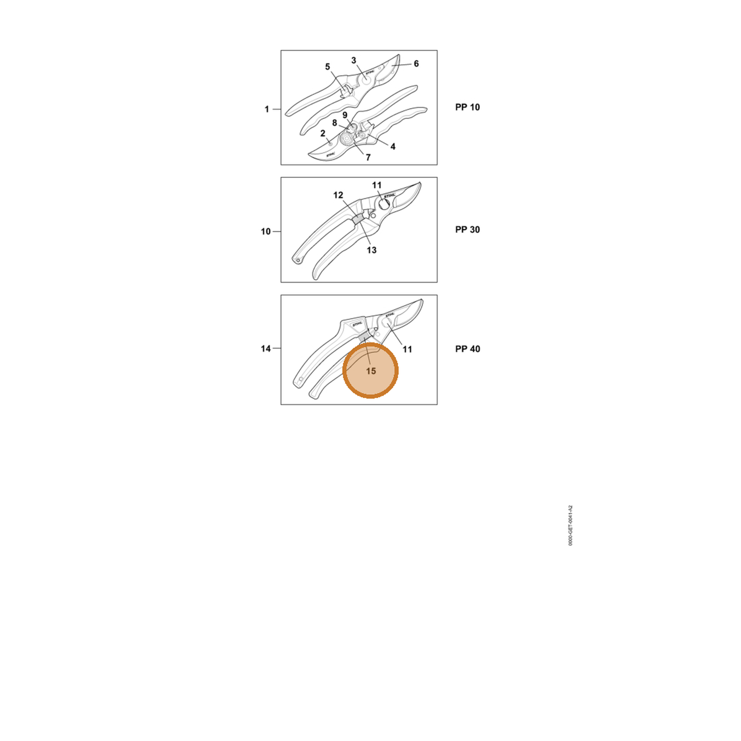 STIHL part 0000-882-1801 — IPL diagram snippet (6x zoom, amber highlight)