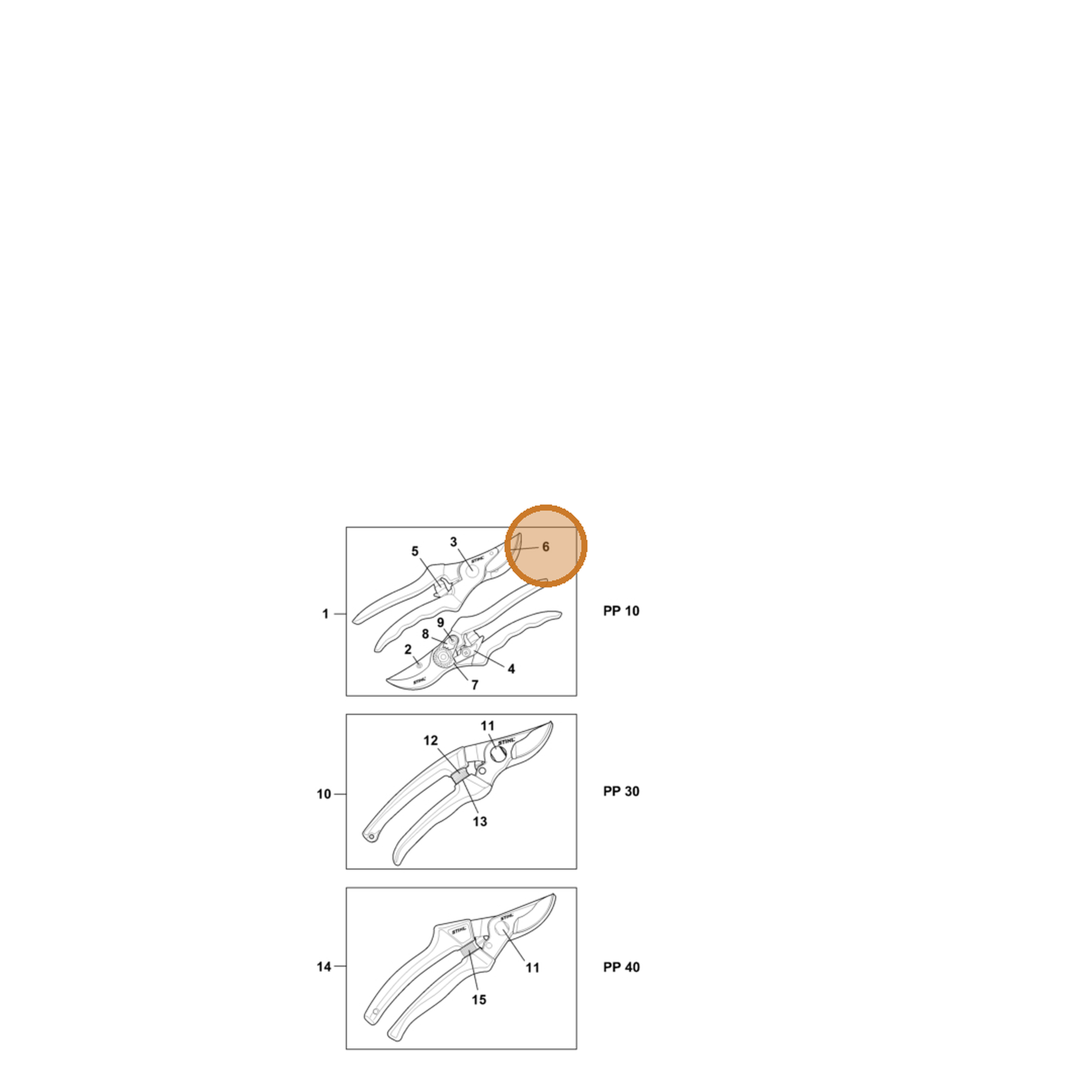 STIHL part 0000-882-2001 — IPL diagram snippet (6x zoom, amber highlight)