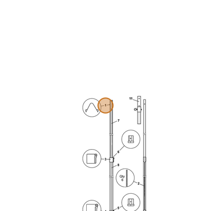 STIHL part 0000-882-2500 — IPL diagram snippet (6x zoom, amber highlight)