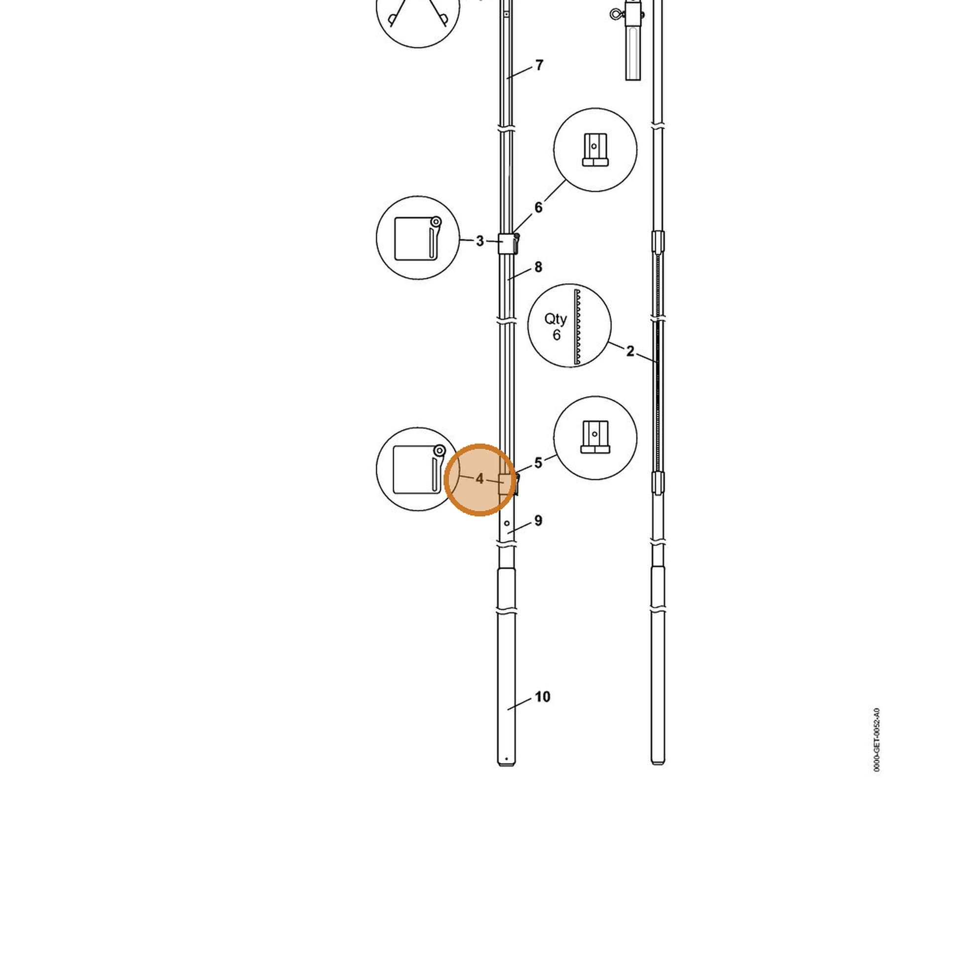 STIHL part 0000-882-2600 — IPL diagram snippet (6x zoom, amber highlight)
