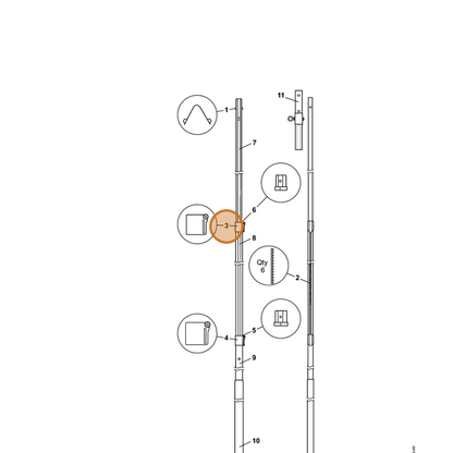 STIHL part 0000-882-2601 — IPL diagram snippet (6x zoom, amber highlight)