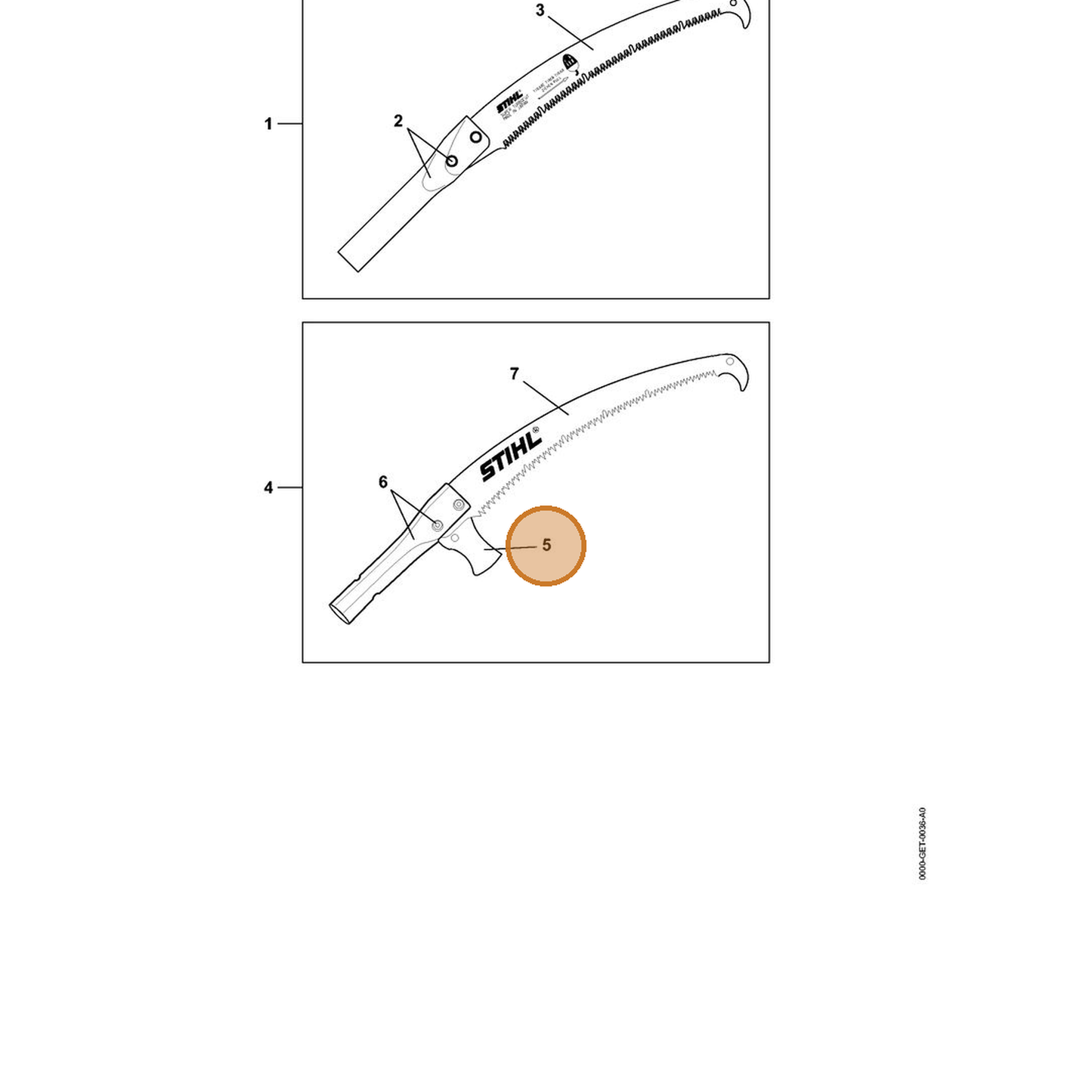 STIHL part 0000-882-2700 — IPL diagram snippet (6x zoom, amber highlight)