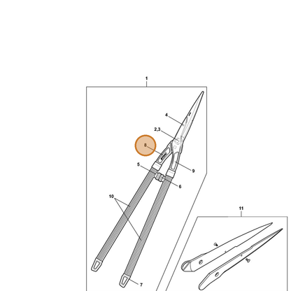 STIHL part 0000-882-2801 — IPL diagram snippet (6x zoom, amber highlight)