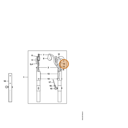 STIHL part 0000-882-3001 — IPL diagram snippet (6x zoom, amber highlight)