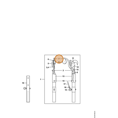 STIHL part 0000-882-3400 — IPL diagram snippet (6x zoom, amber highlight)