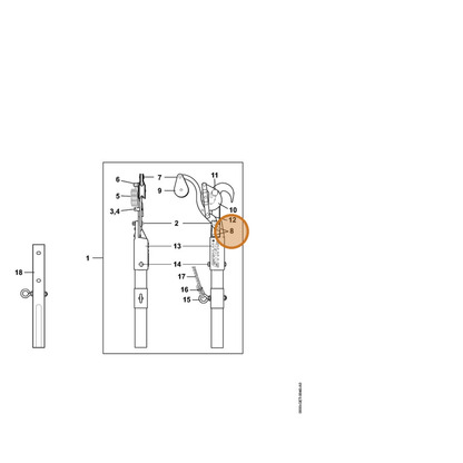 STIHL part 0000-882-3500 — IPL diagram snippet (6x zoom, amber highlight)