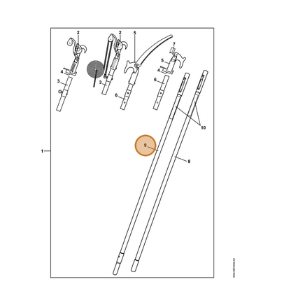 STIHL part 0000-882-3900 — IPL diagram snippet (6x zoom, amber highlight)