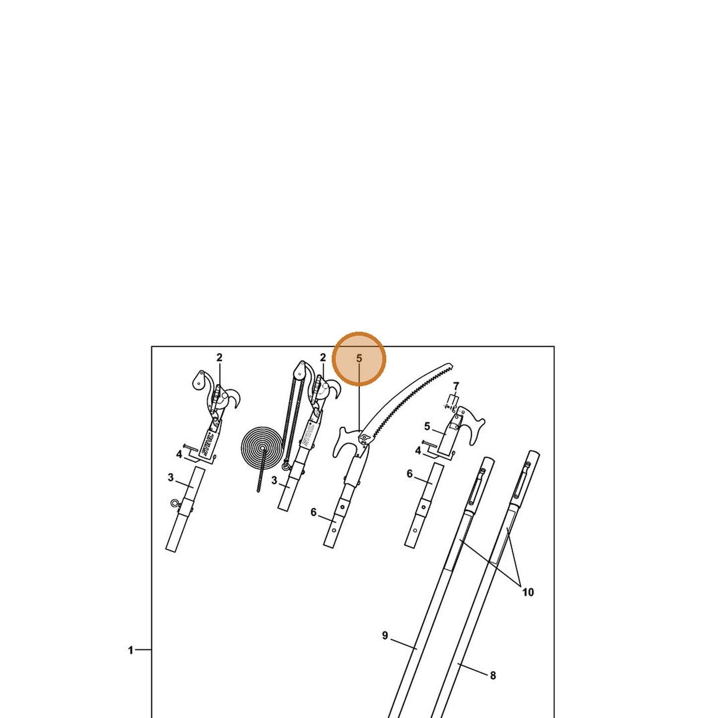 STIHL part 0000-882-4400 — IPL diagram snippet (6x zoom, amber highlight)